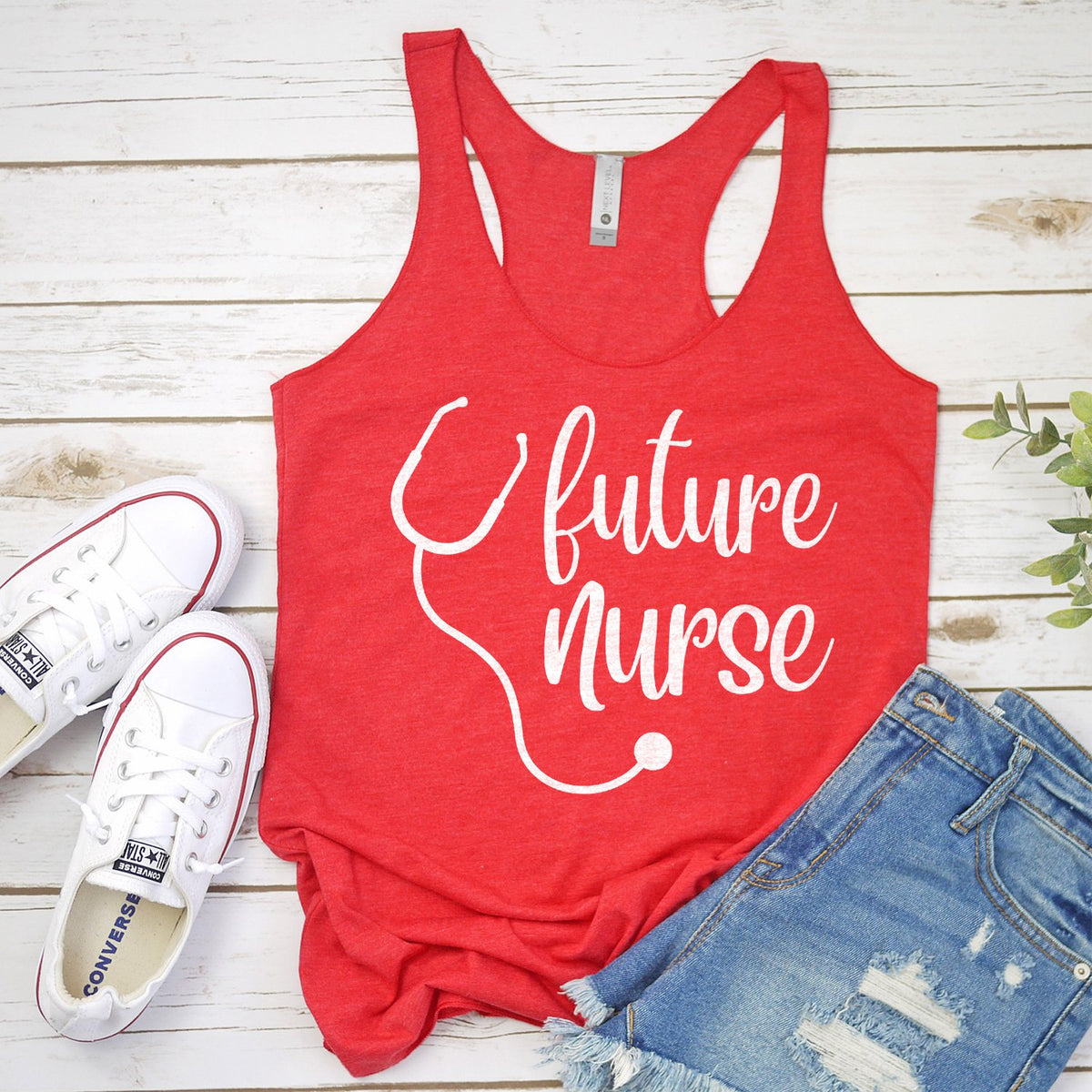 Future Nurse with Stethoscope - Tank Top Racerback