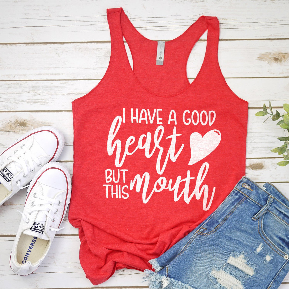 I Have A Good Heart But This Mouth - Tank Top Racerback