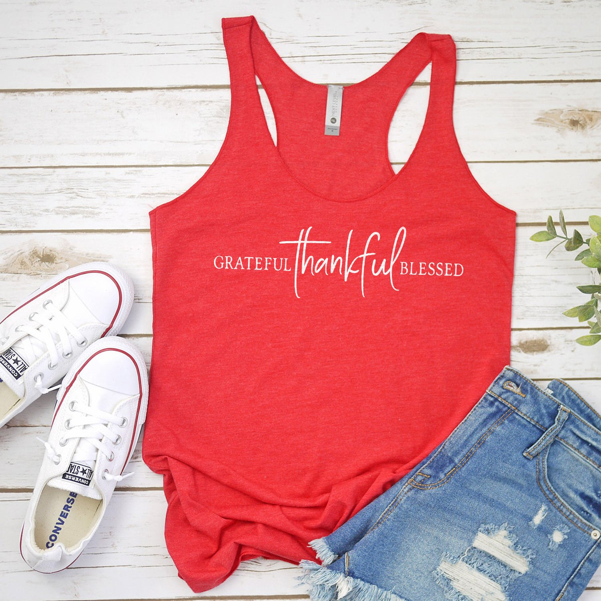 Grateful Thankful Blessed - Tank Top Racerback
