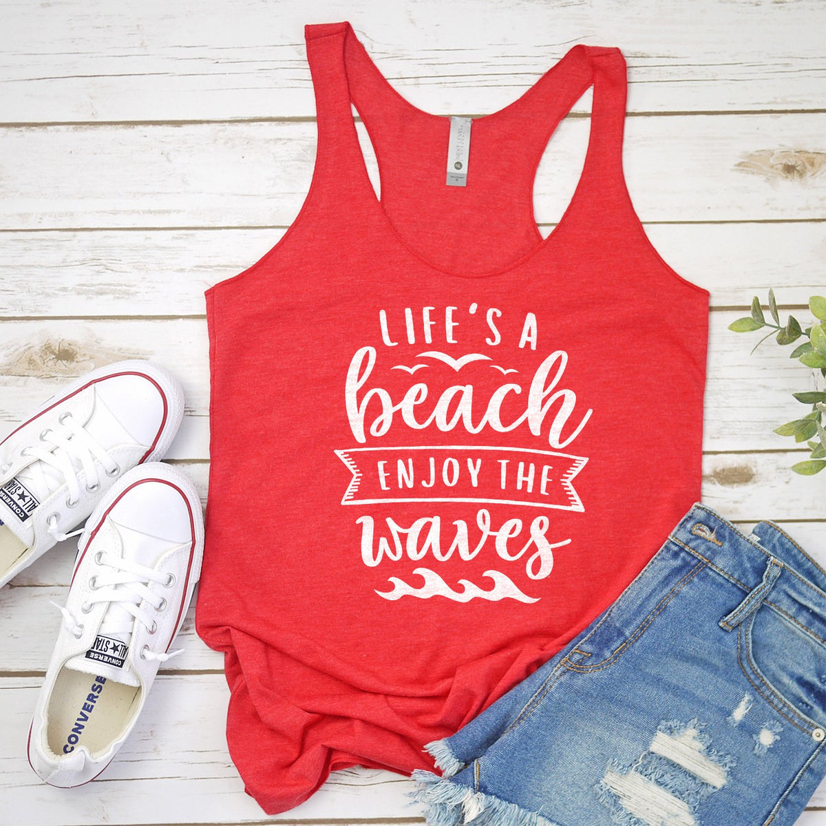Life&#39;s A Beach Enjoy The Waves - Tank Top Racerback