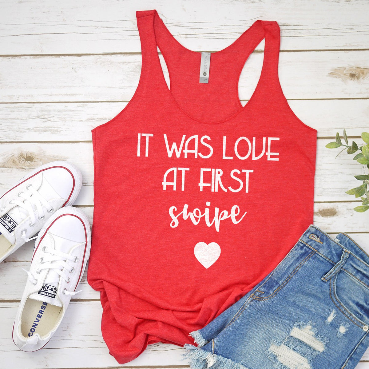 It Was Love at First Swipe - Tank Top Racerback