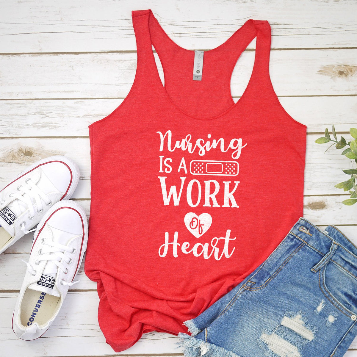 Nursing is A Work of Heart - Tank Top Racerback