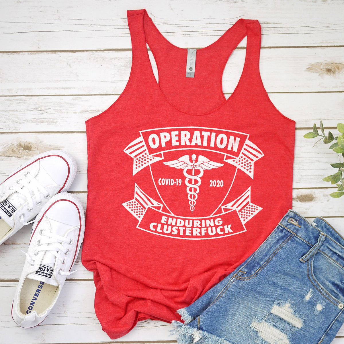 Operation Covid-19 2020 Enduring Clusterfuck - Tank Top Racerback