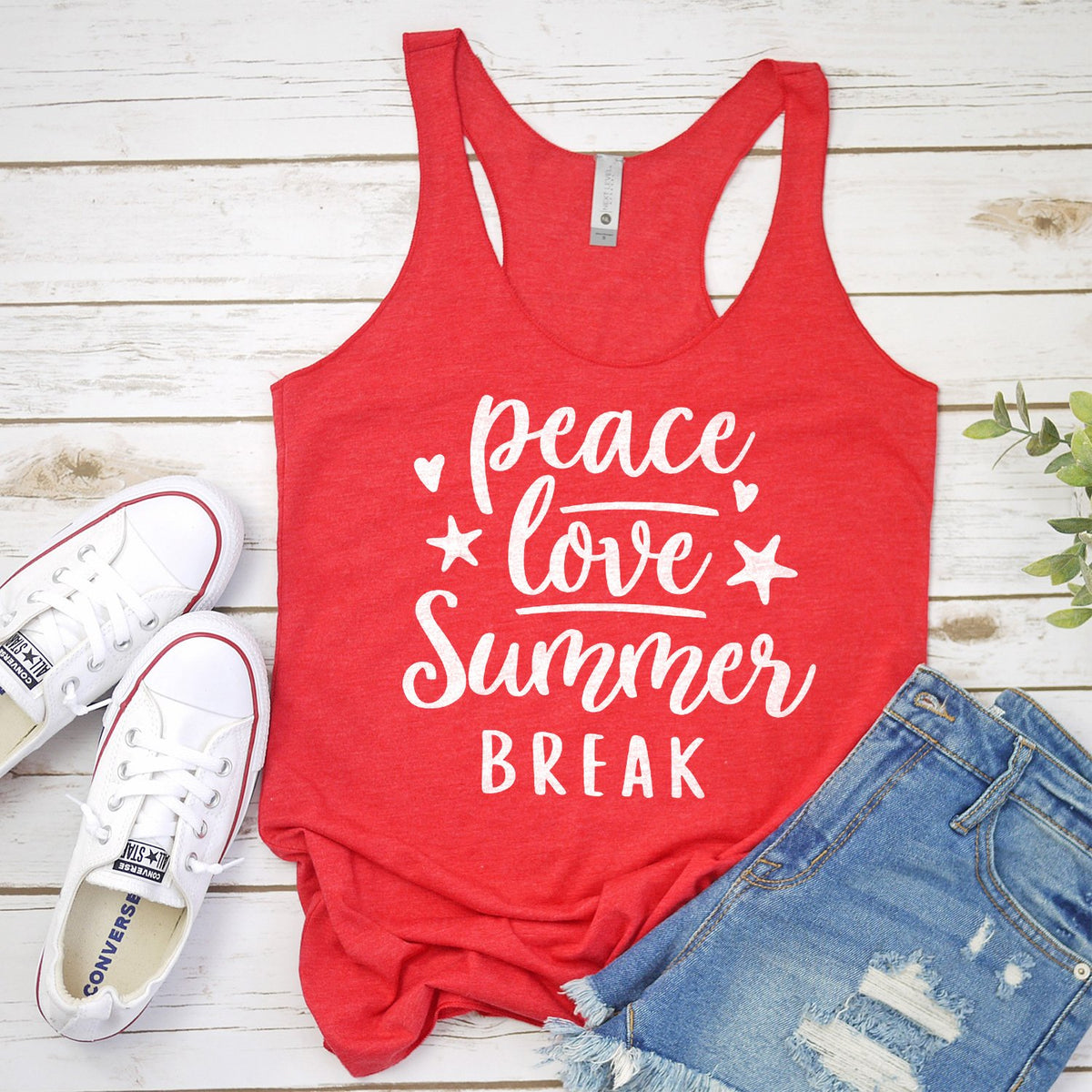 Peace Love Summer Break - Tank Top Racerback