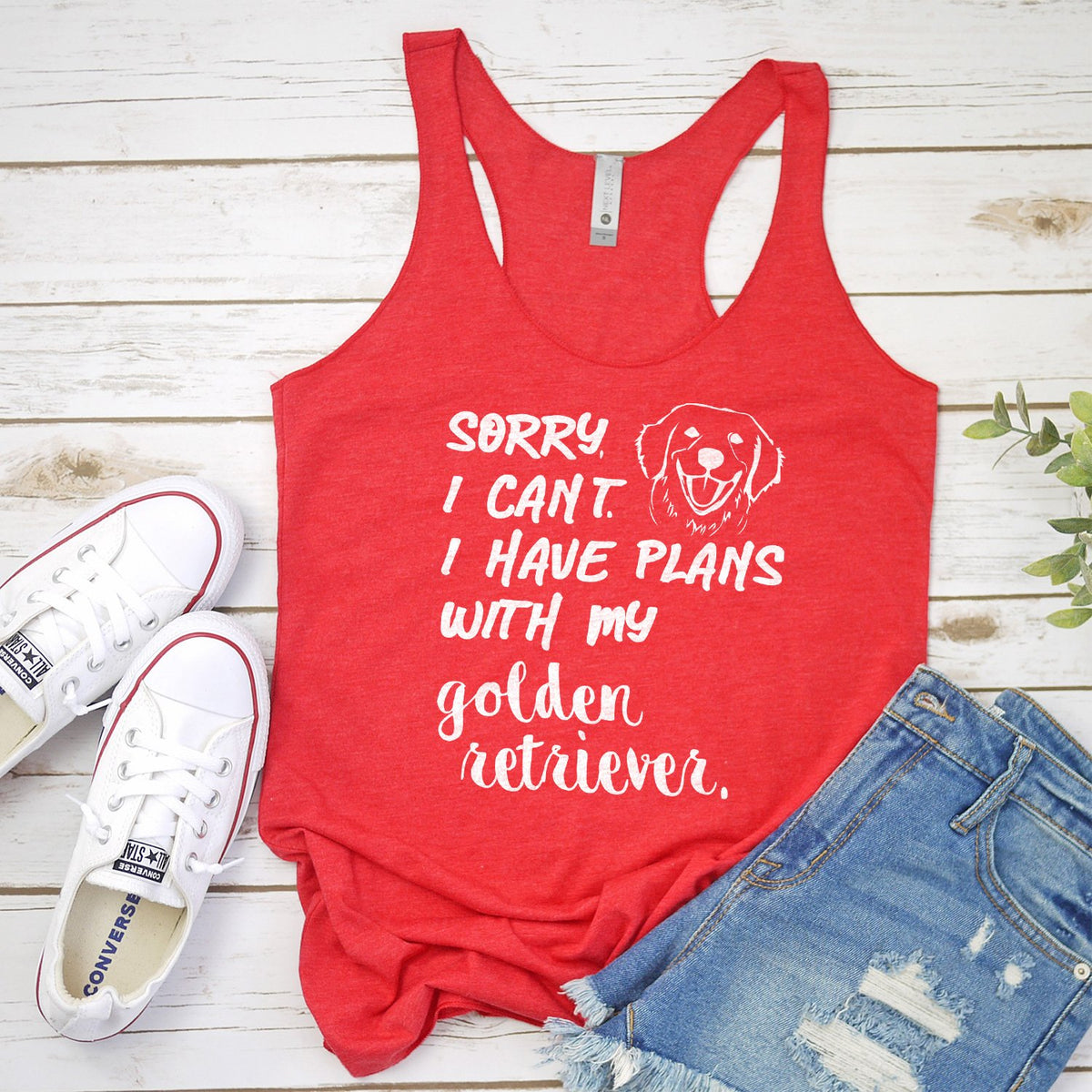 Sorry I Can&#39;t I Have Plans with My Golden Retriever - Tank Top Racerback