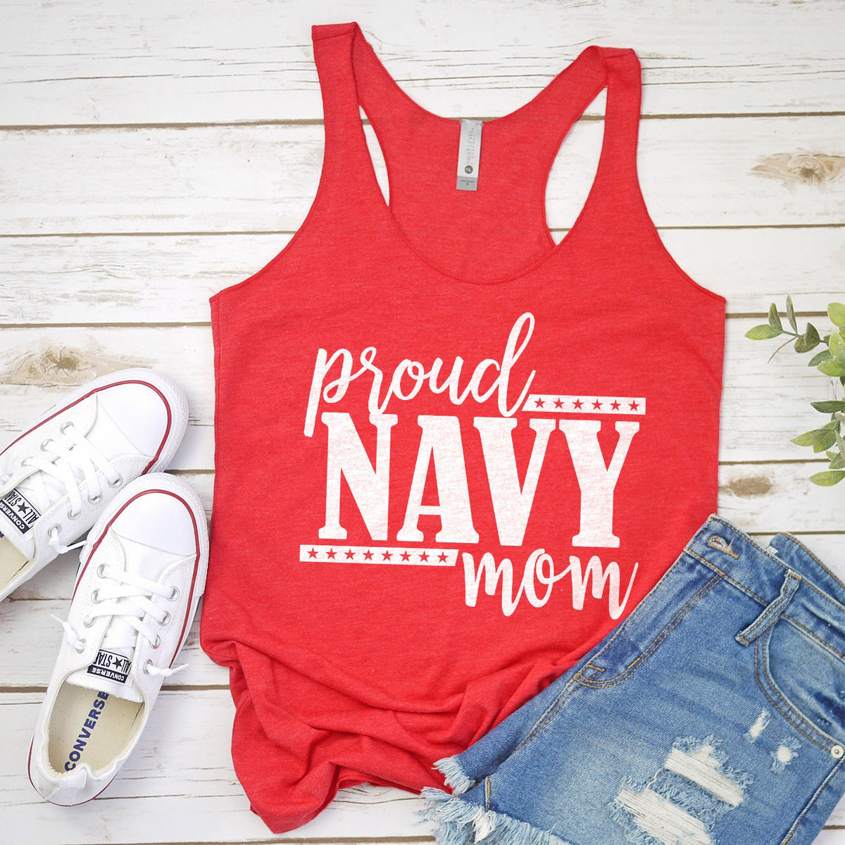 Proud Navy Mom - Tank Top Racerback