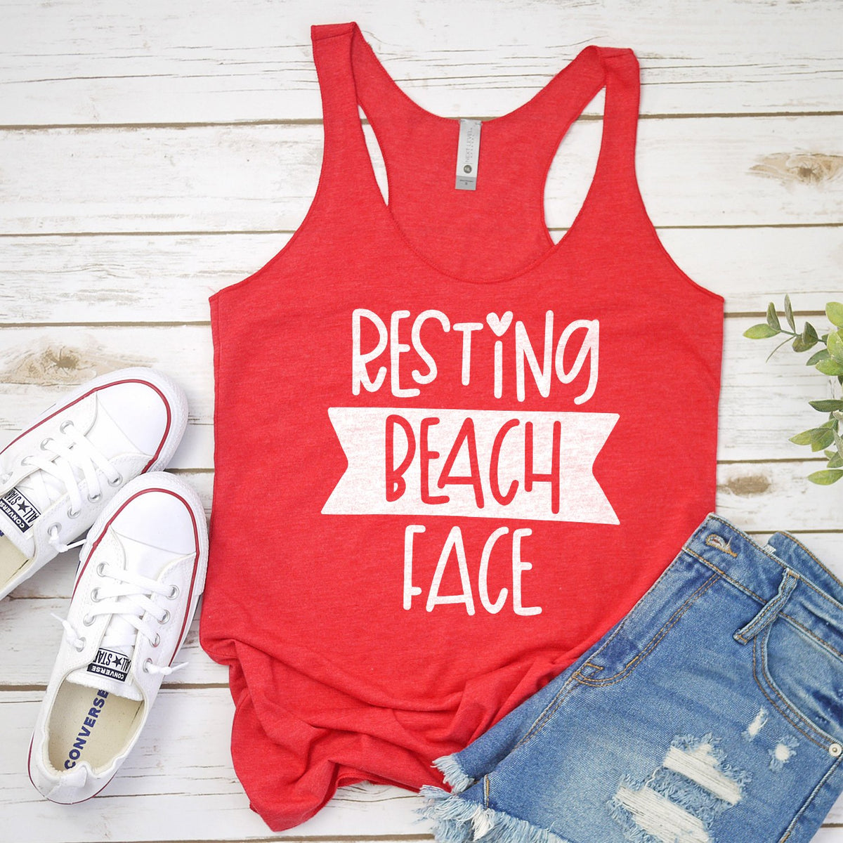 Resting Beach Face - Tank Top Racerback