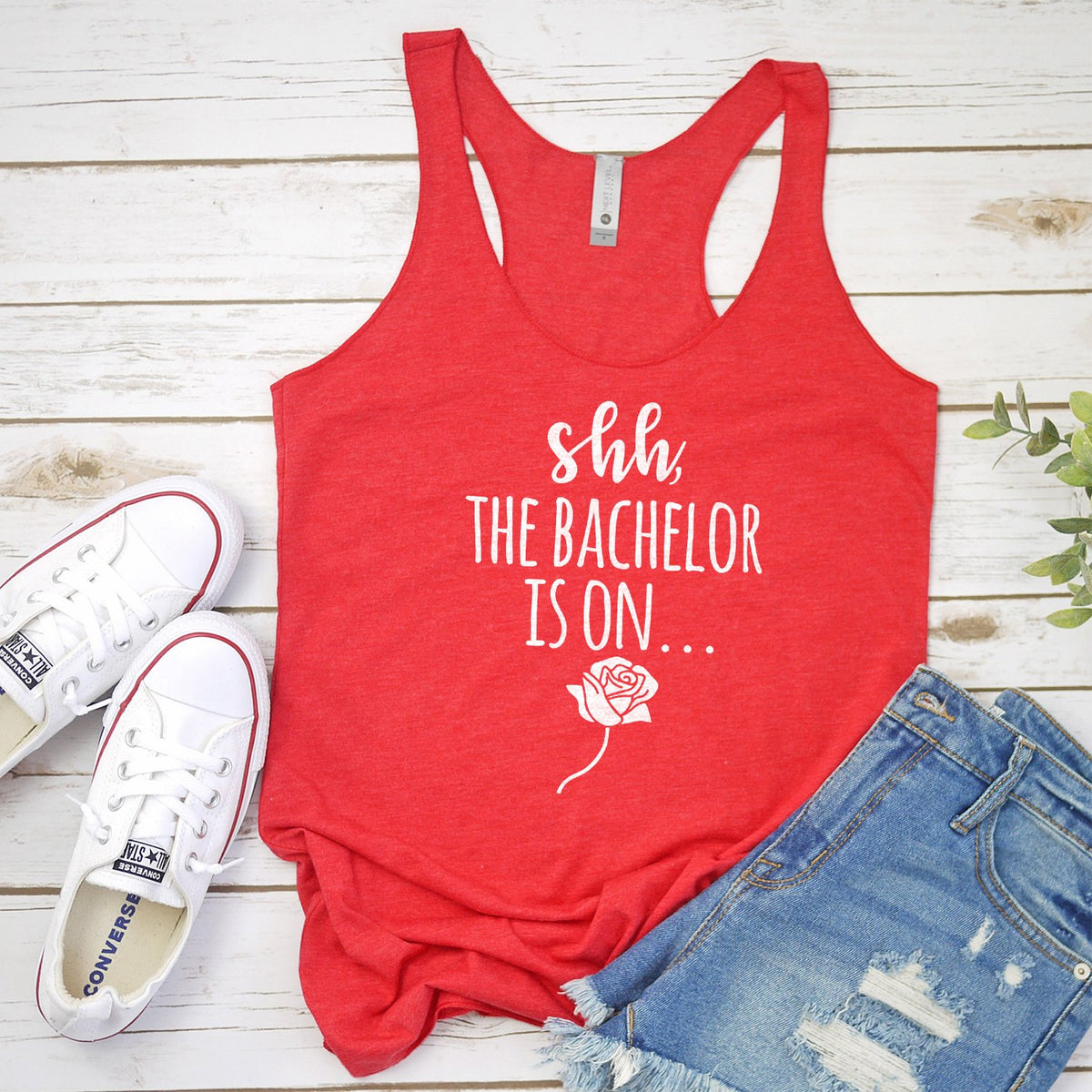 Shh The Bachelor is On - Tank Top Racerback