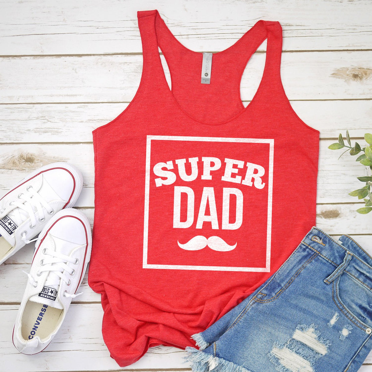 Super Dad Mustache - Tank Top Racerback
