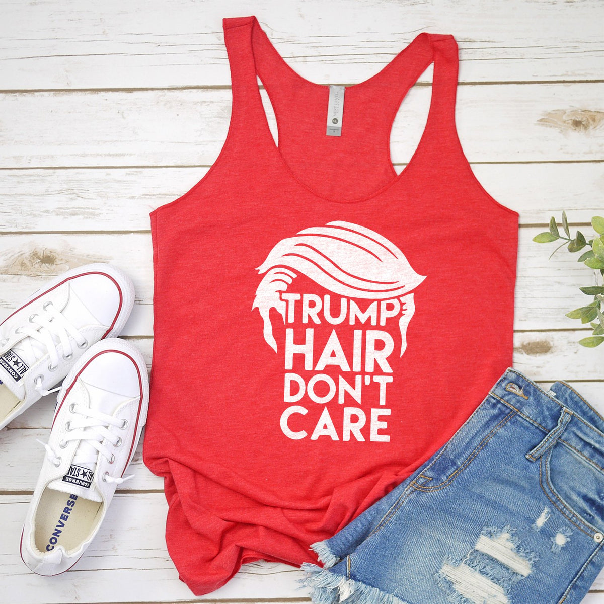 Trump Hair Don&#39;t Care - Tank Top Racerback