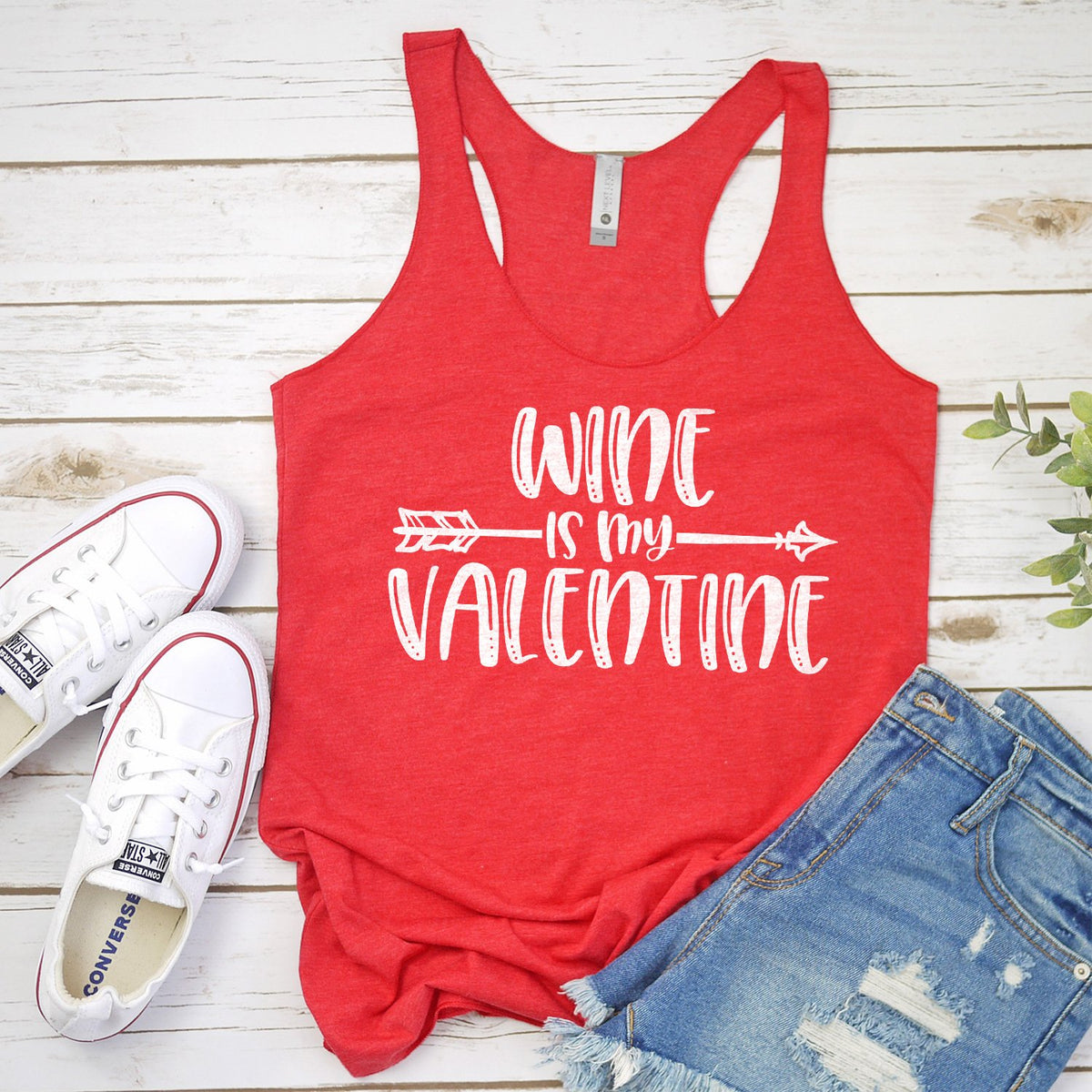 Wine is My Valentine - Tank Top Racerback