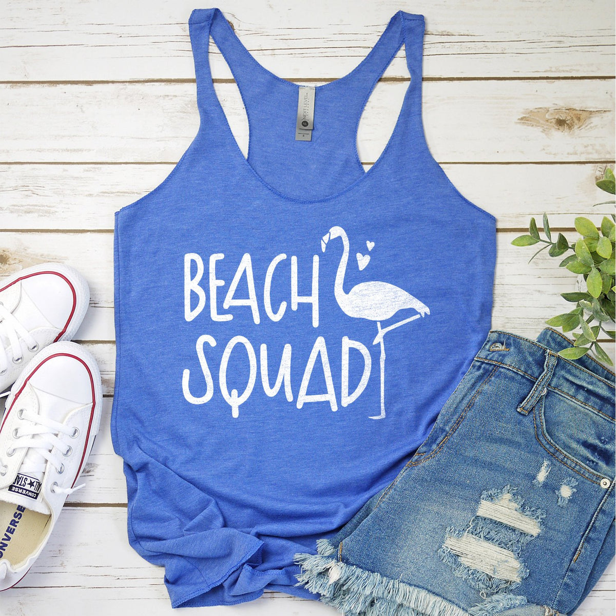 Beach Squad with Swan - Tank Top Racerback