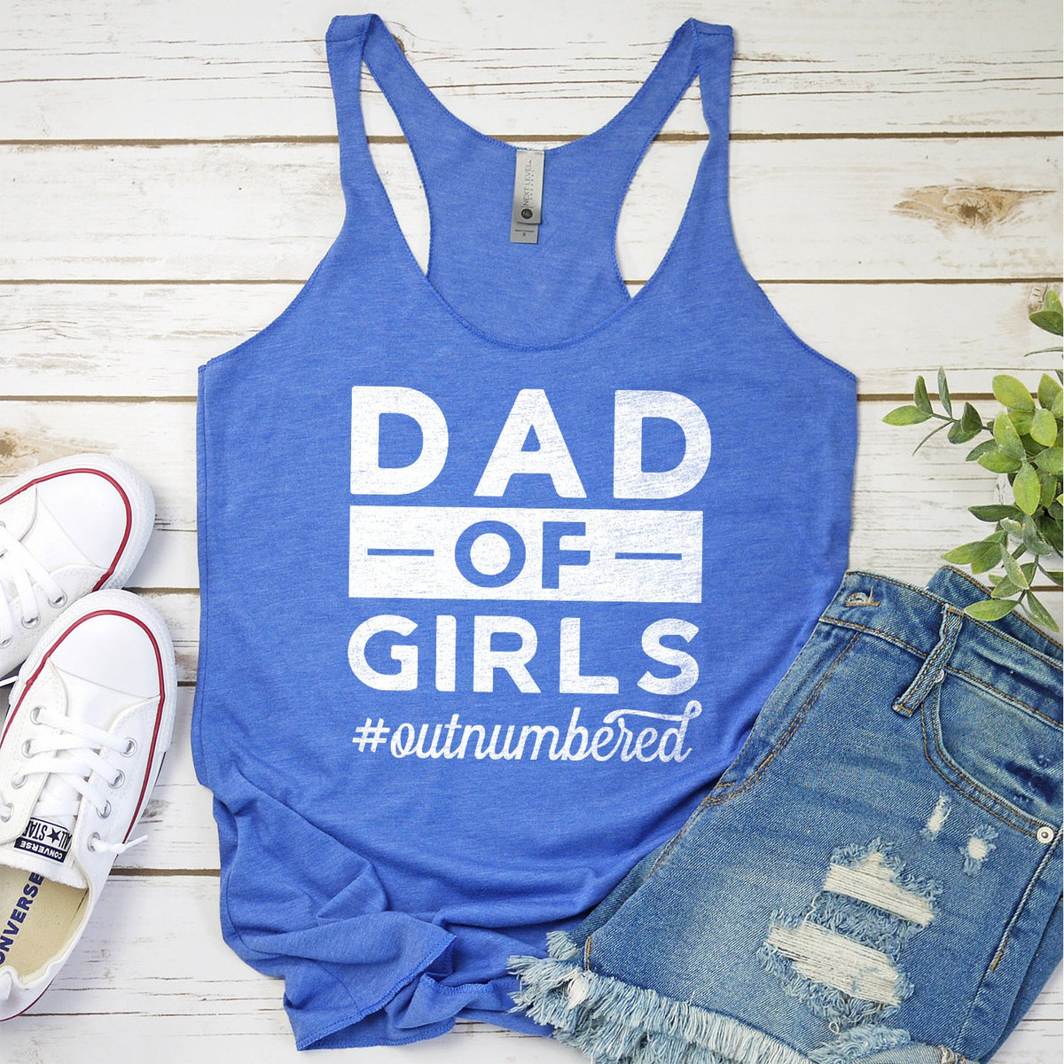 Dad Of Girls Outnumbered - Tank Top Racerback