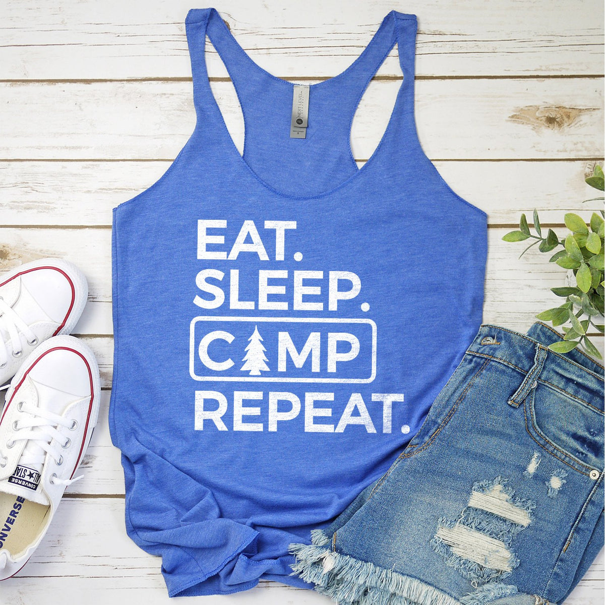 Eat Sleep Camp Repeat - Tank Top Racerback