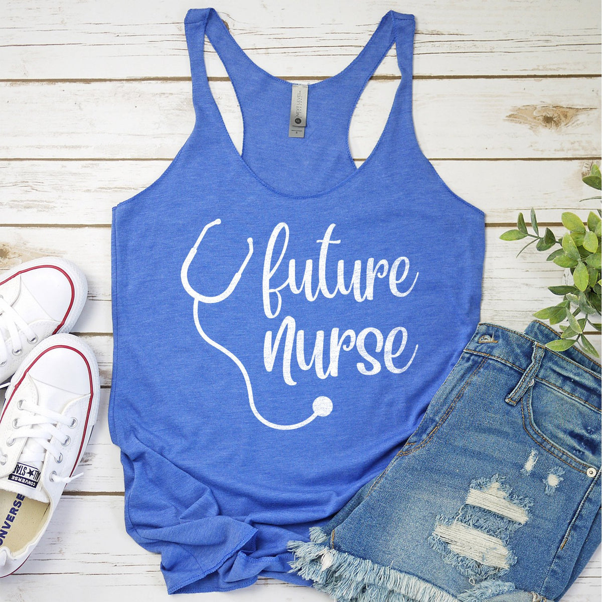 Future Nurse with Stethoscope - Tank Top Racerback