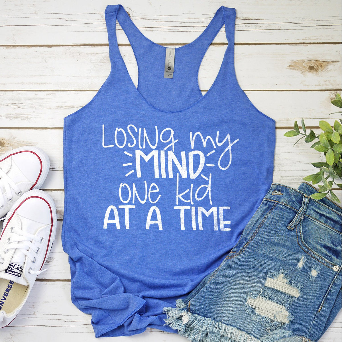 Losing My Mind One Kid At A Time - Tank Top Racerback