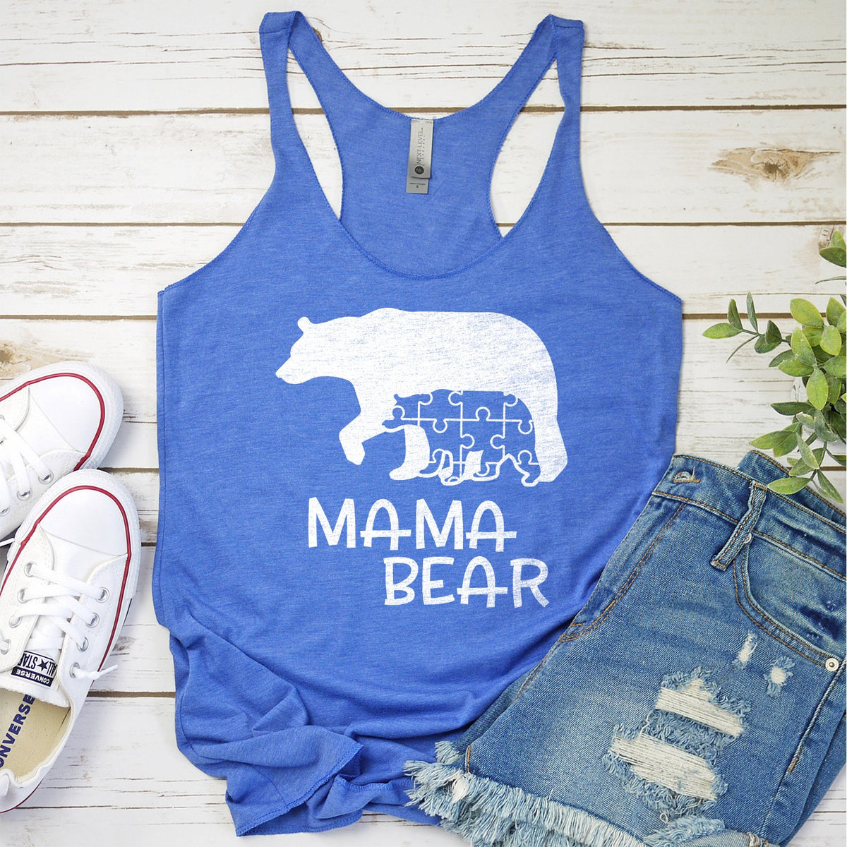 Autism Mama Bear and Cub - Tank Top Racerback