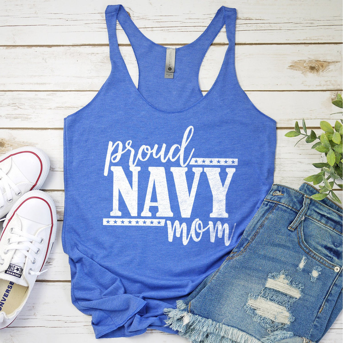 Proud Navy Mom - Tank Top Racerback