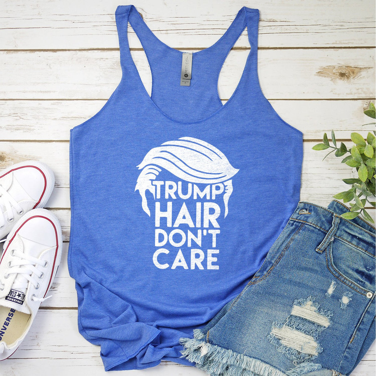 Trump Hair Don&#39;t Care - Tank Top Racerback