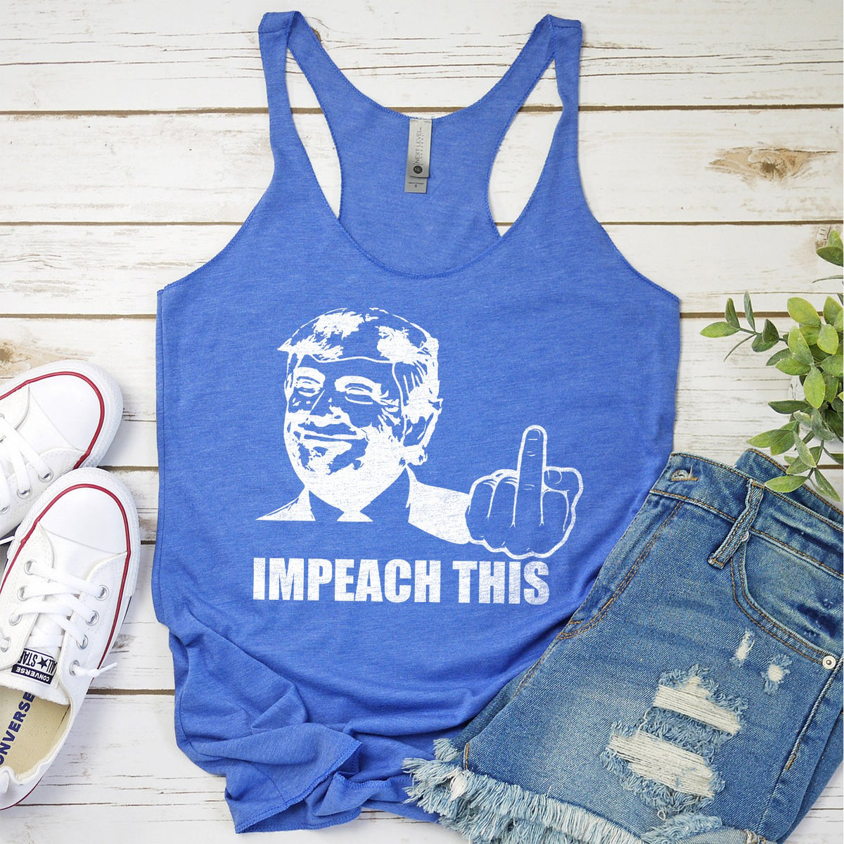Trump Impeach This Middle Finger - Tank Top Racerback