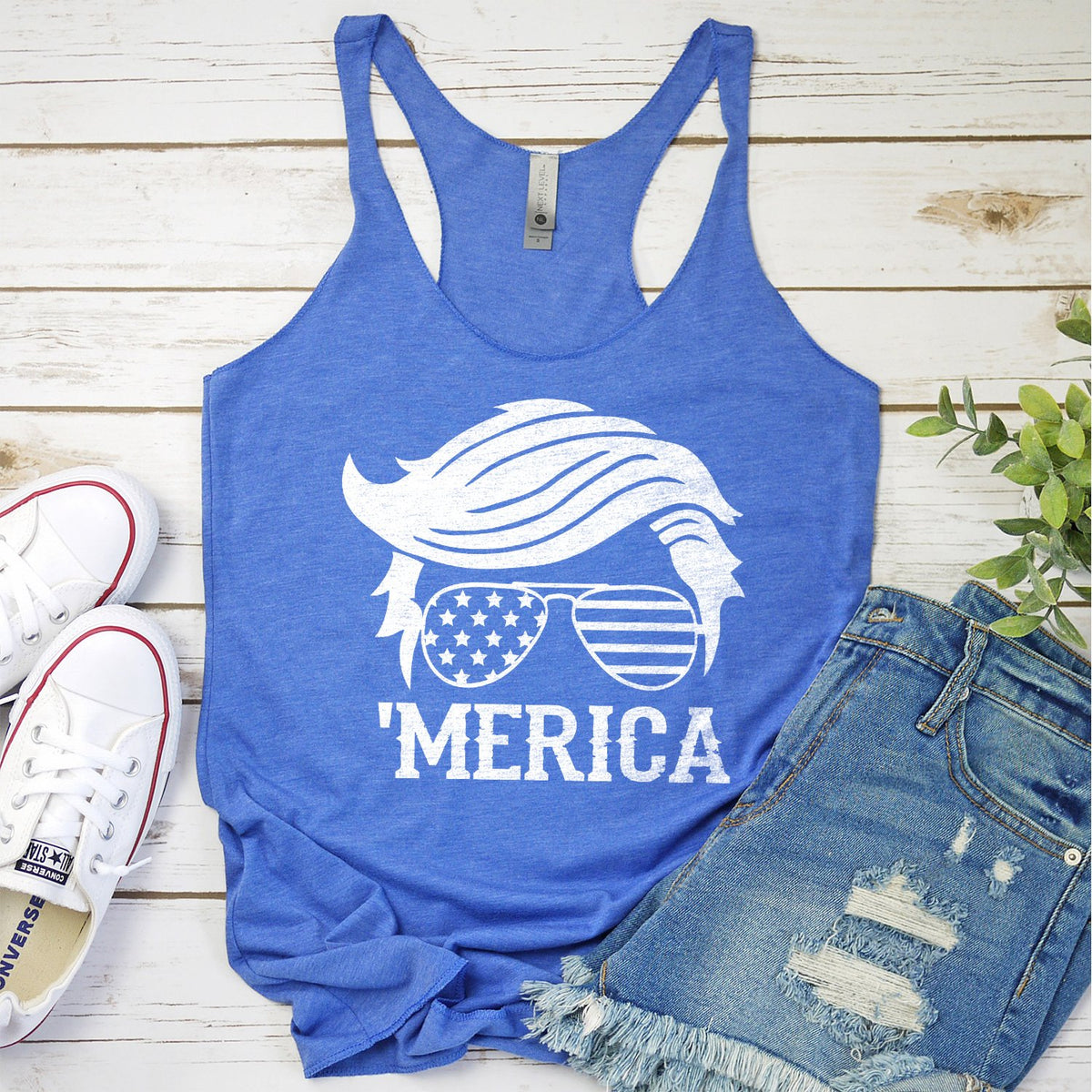 Trump Merica Glasses - Tank Top Racerback