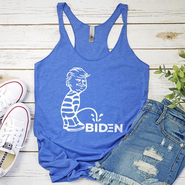 Trump Peeing On Biden - Tank Top Racerback