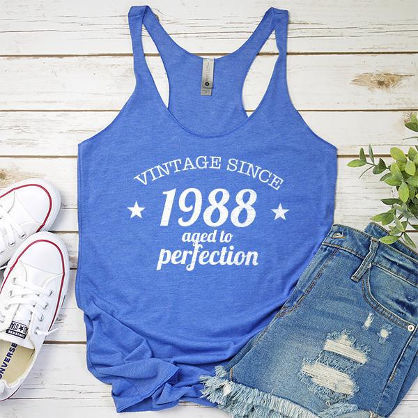 Vintage Since 1988 Aged to Perfection 33 Years Old - Tank Top Racerback