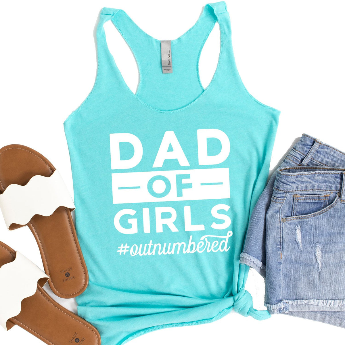 Dad Of Girls Outnumbered - Tank Top Racerback