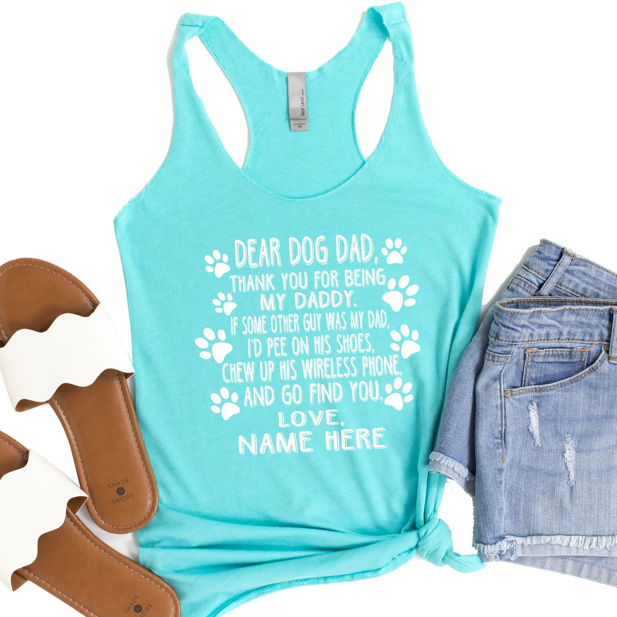 Dear Dog Dad Thank You For Being My Daddy - Tank Top Racerback