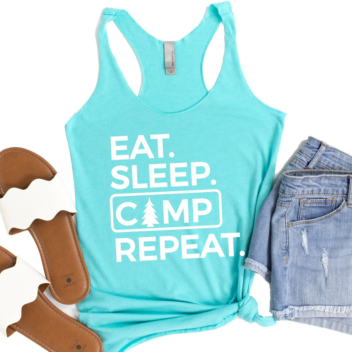 Eat Sleep Camp Repeat - Tank Top Racerback