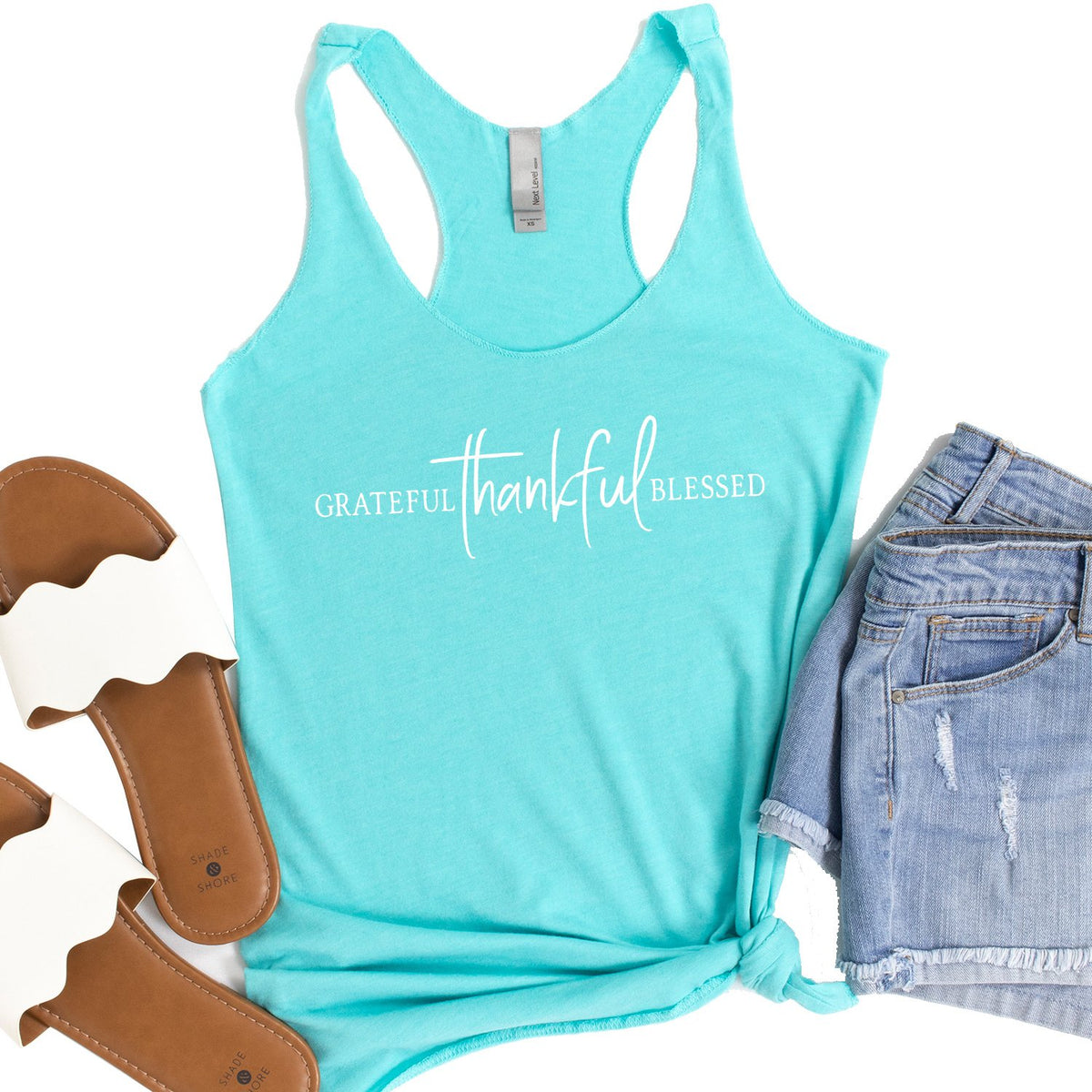 Grateful Thankful Blessed - Tank Top Racerback