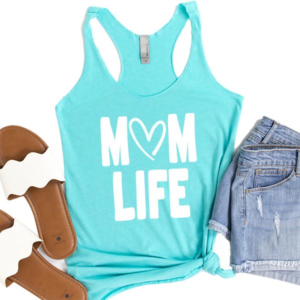 Mom Life with Heart - Tank Top Racerback