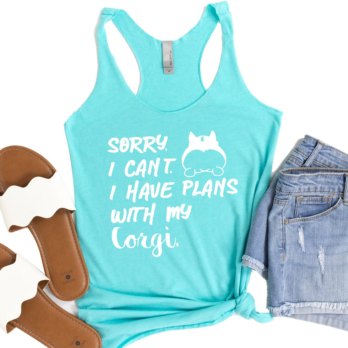 Sorry I Can&#39;t I Have Plans with My Corgi - Tank Top Racerback