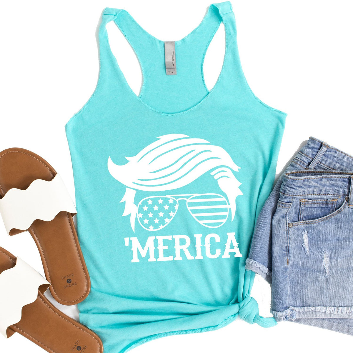 Trump Merica Glasses - Tank Top Racerback