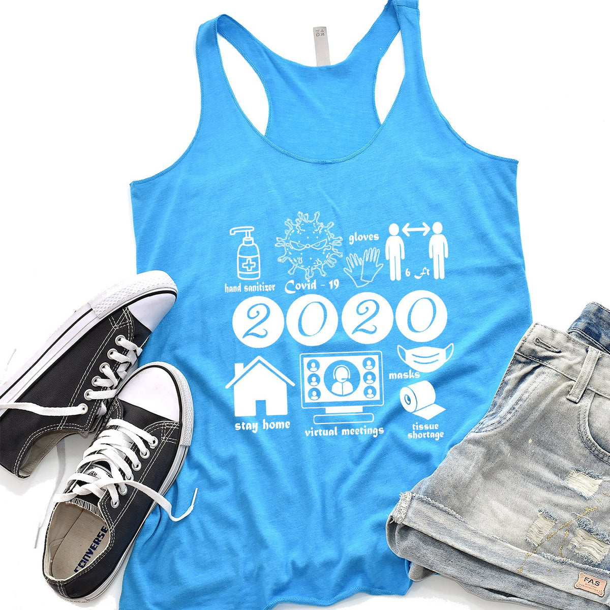 2020 Summary COVID Stay Home - Tank Top Racerback