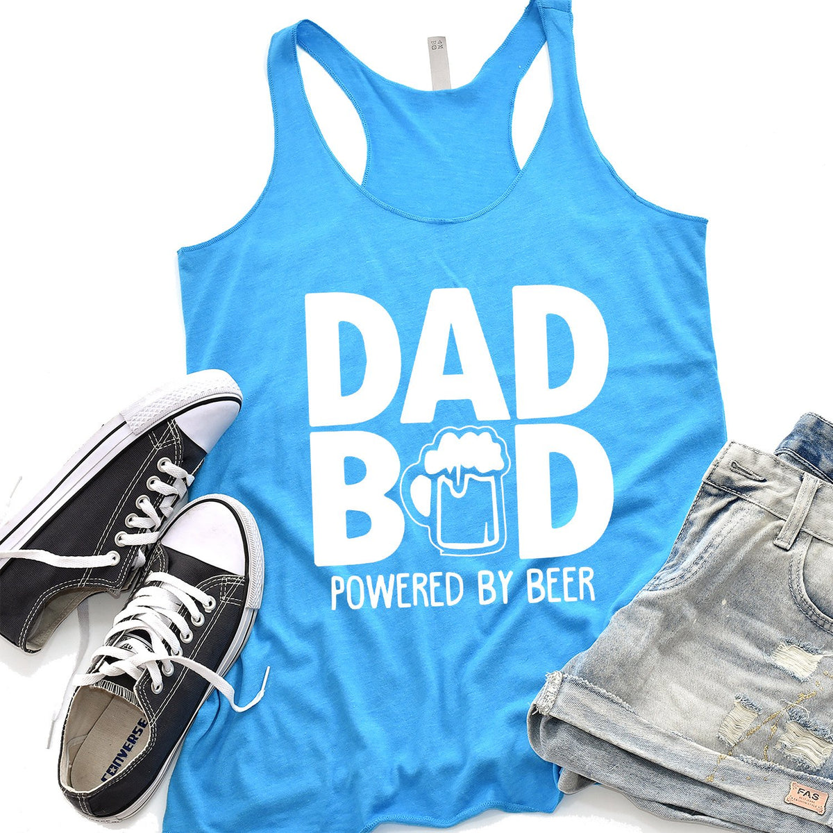 Dad Bod Powered By Beer - Tank Top Racerback