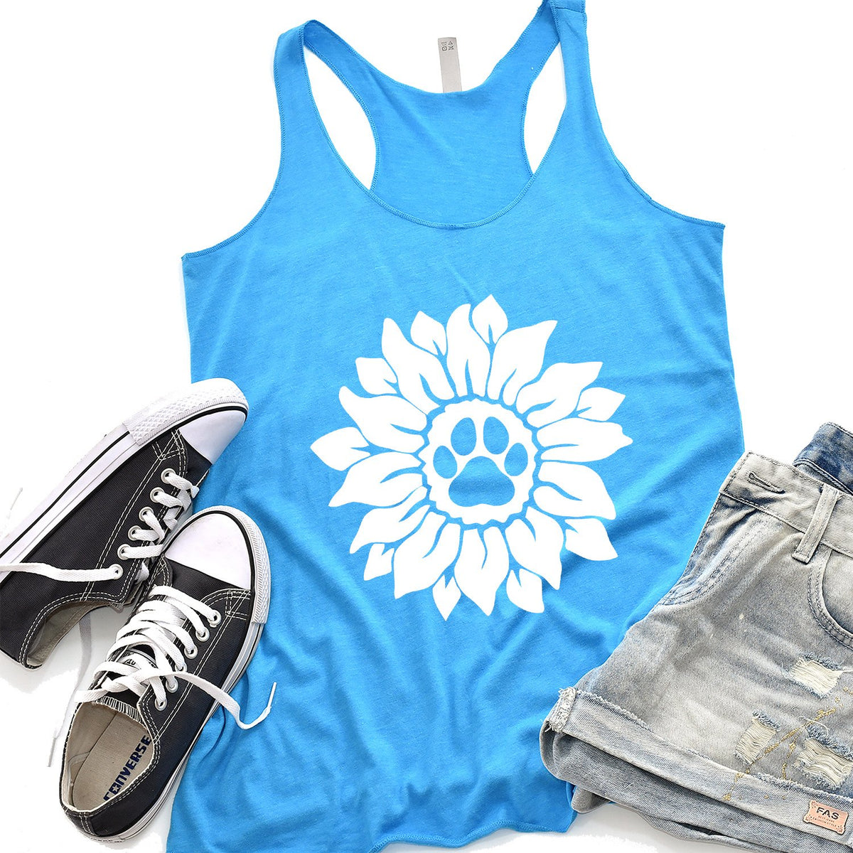 Dog Paw Sunflower - Tank Top Racerback
