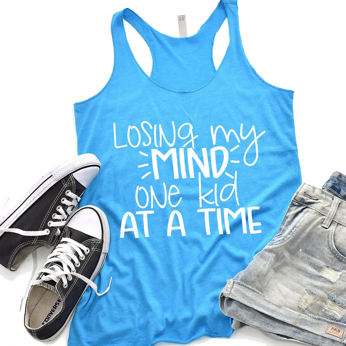 Losing My Mind One Kid At A Time - Tank Top Racerback