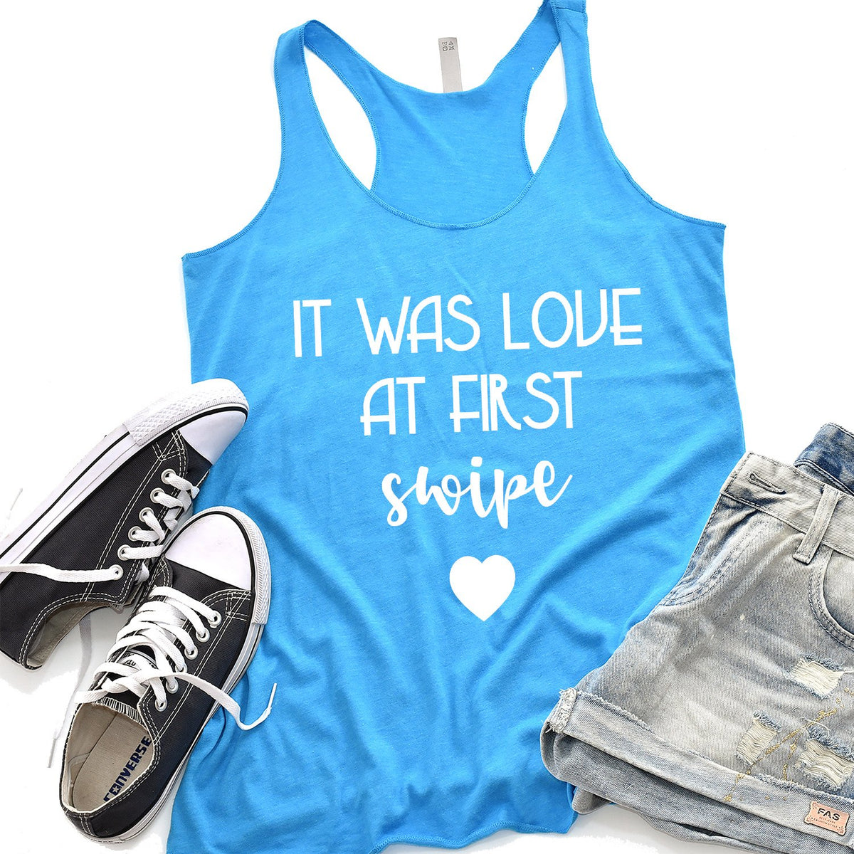 It Was Love at First Swipe - Tank Top Racerback