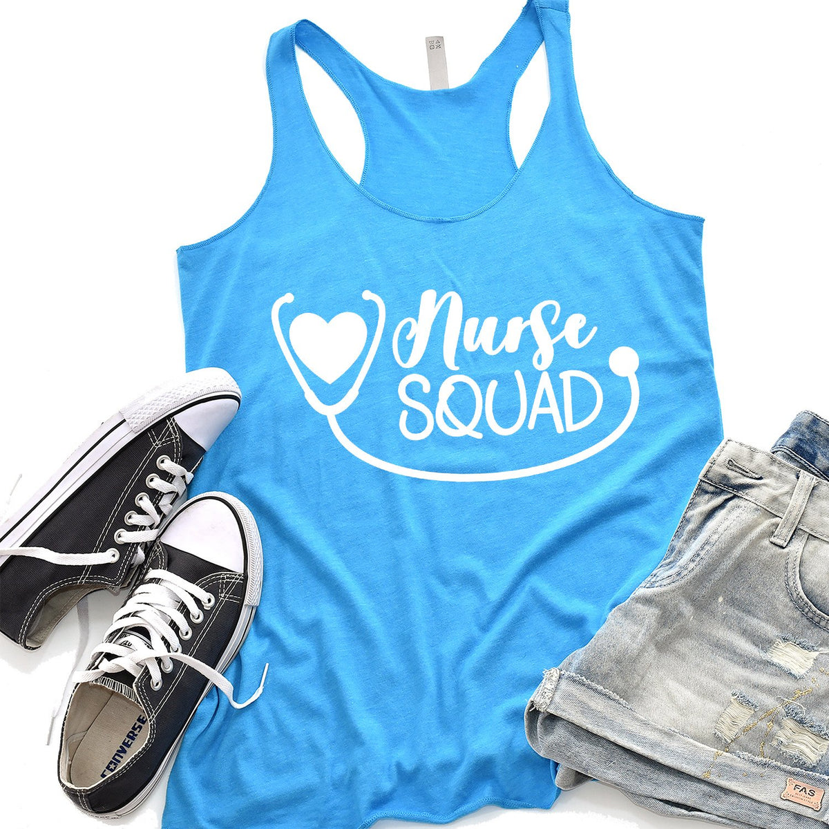 Nurse Squad with Stethoscope - Tank Top Racerback