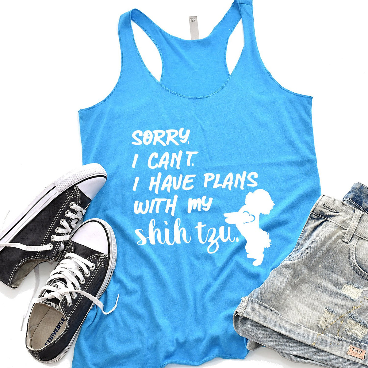 Sorry I Can&#39;t I Have Plans with My Shih Tzu - Tank Top Racerback