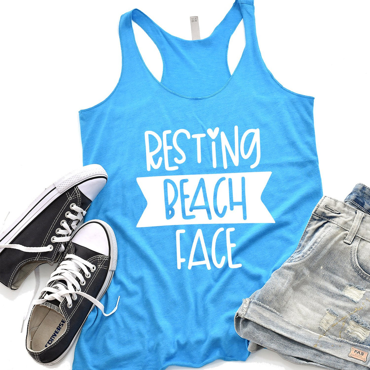 Resting Beach Face - Tank Top Racerback