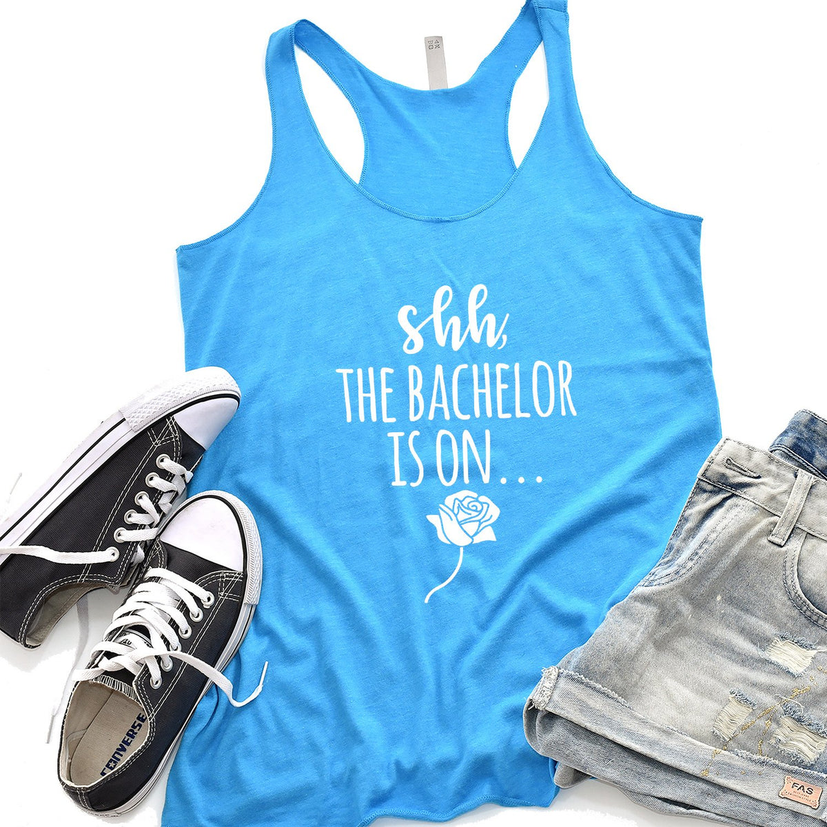 Shh The Bachelor is On - Tank Top Racerback