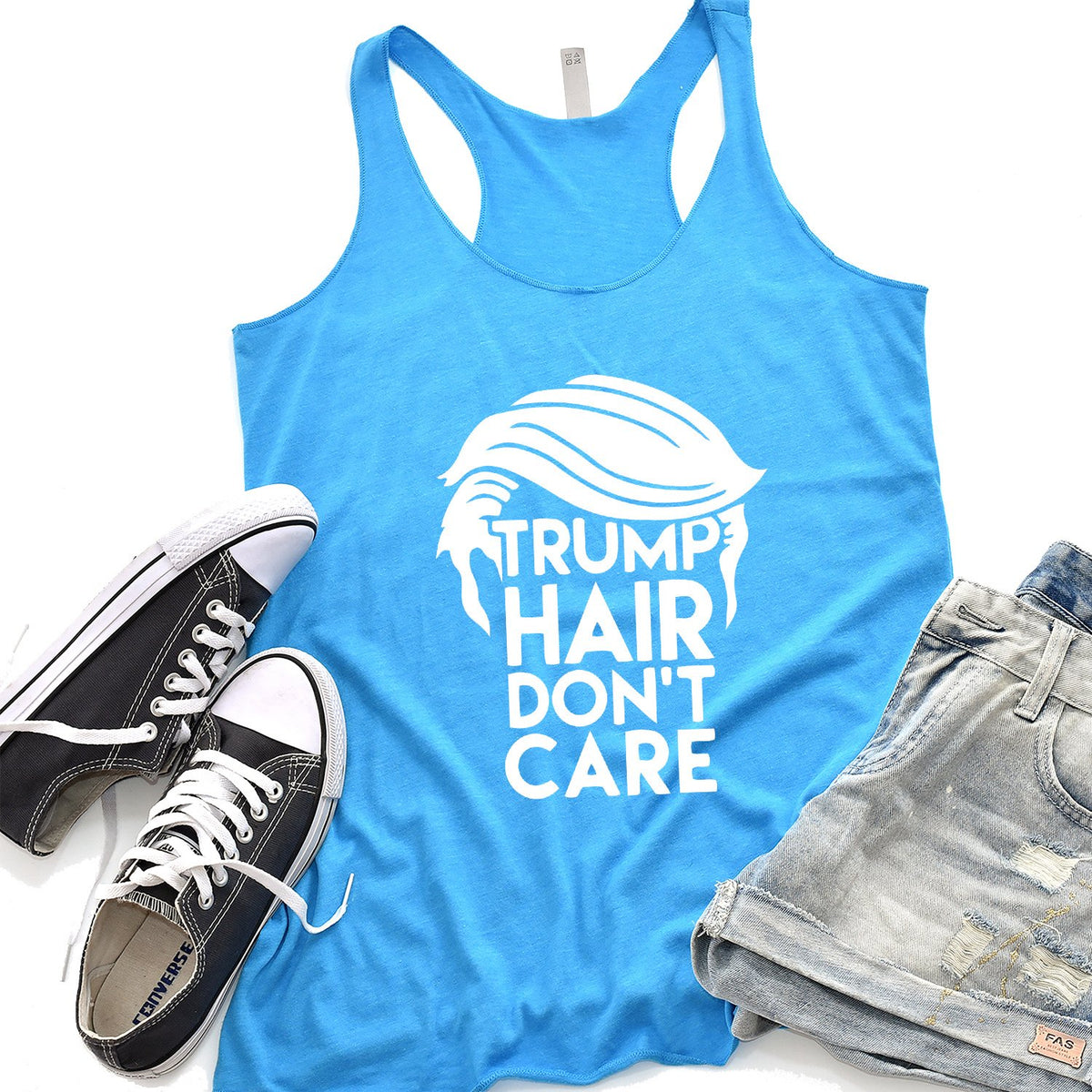 Trump Hair Don&#39;t Care - Tank Top Racerback
