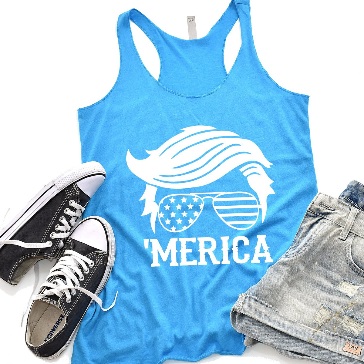 Trump Merica Glasses - Tank Top Racerback