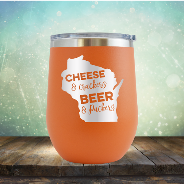 Cheese &amp; Crackers Beer &amp; Packers - Stemless Wine Cup