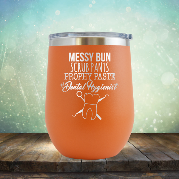 Messy Bun Scrub Pants Prophy Paste - Stemless Wine Cup