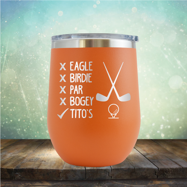 Eagle Birdie Par Bogey Tito&#39;s - Stemless Wine Cup