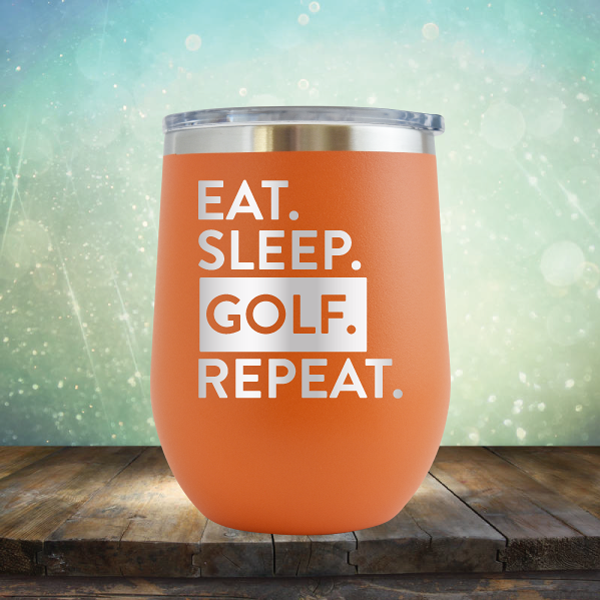 Eat Sleep Golf Repeat - Stemless Wine Cup
