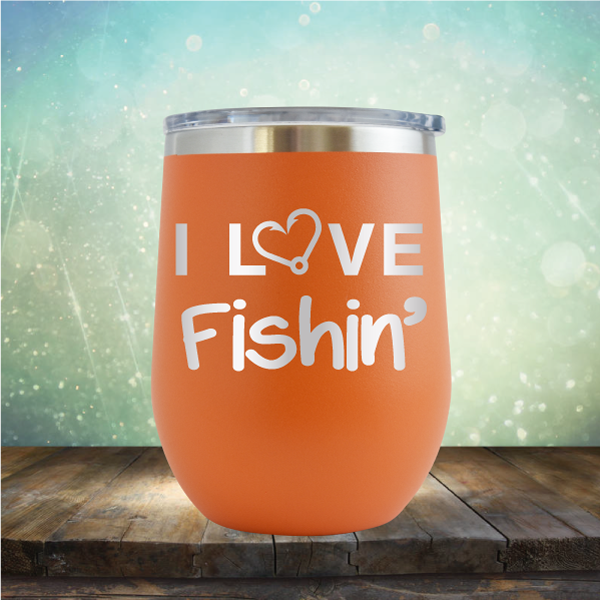 I Love Fishing - Stemless Wine Cup